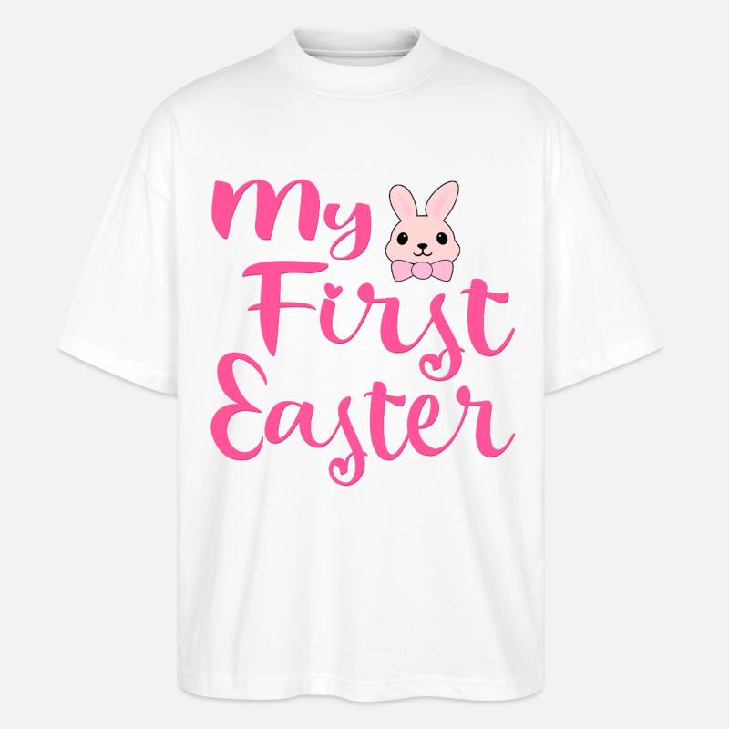 Mon premier lapin de Pâques - T-shirt bio Blaster 2.0 coupe oversize Stanley/Stella Unisexe - blanc