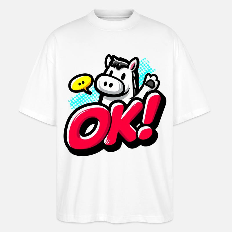 OK Pony - Stanley/Stella Blaster 2.0 Unisex Oversized Luomu T-paita - valkoinen