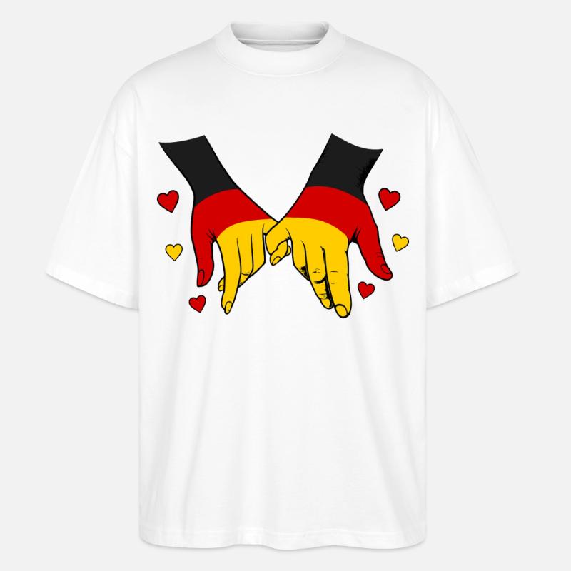 Drapeau allemand main dans la main - T-shirt bio Blaster 2.0 coupe oversize Stanley/Stella Unisexe - blanc