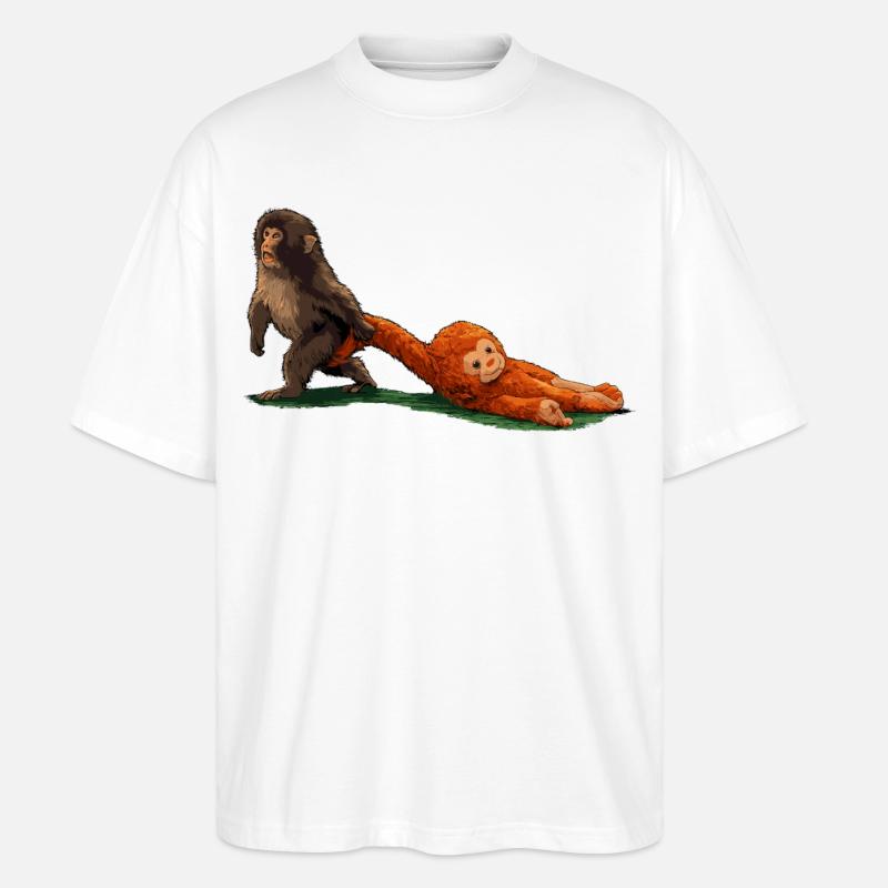 punch the monkey - Stanley/Stella Oversized Unisex Bio T-Shirt Blaster 2.0 - Weiß