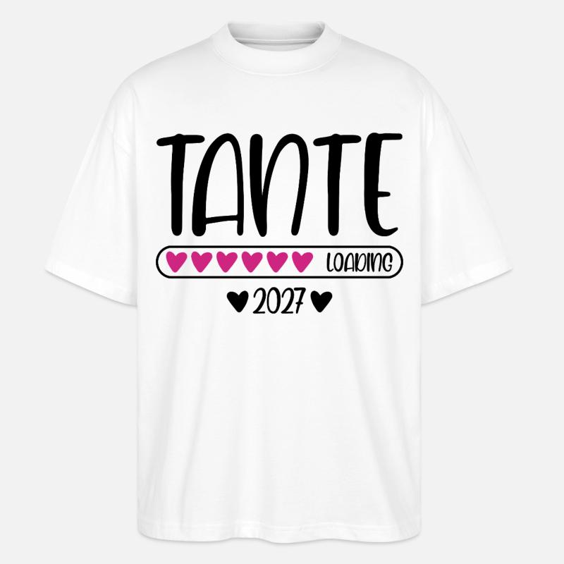 Tante 2027 loading Herzchen Ladebalken - Stanley/Stella Oversized Unisex Bio T-Shirt Blaster 2.0 - Weiß