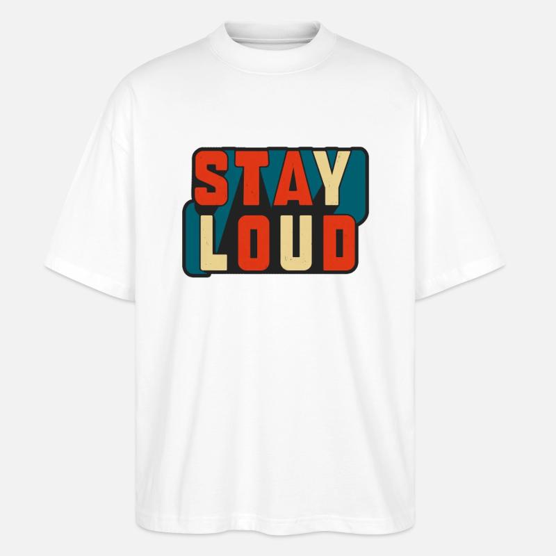 Reste bruyant Texte rétro de blocs - T-shirt bio Blaster 2.0 coupe oversize Stanley/Stella Unisexe - blanc