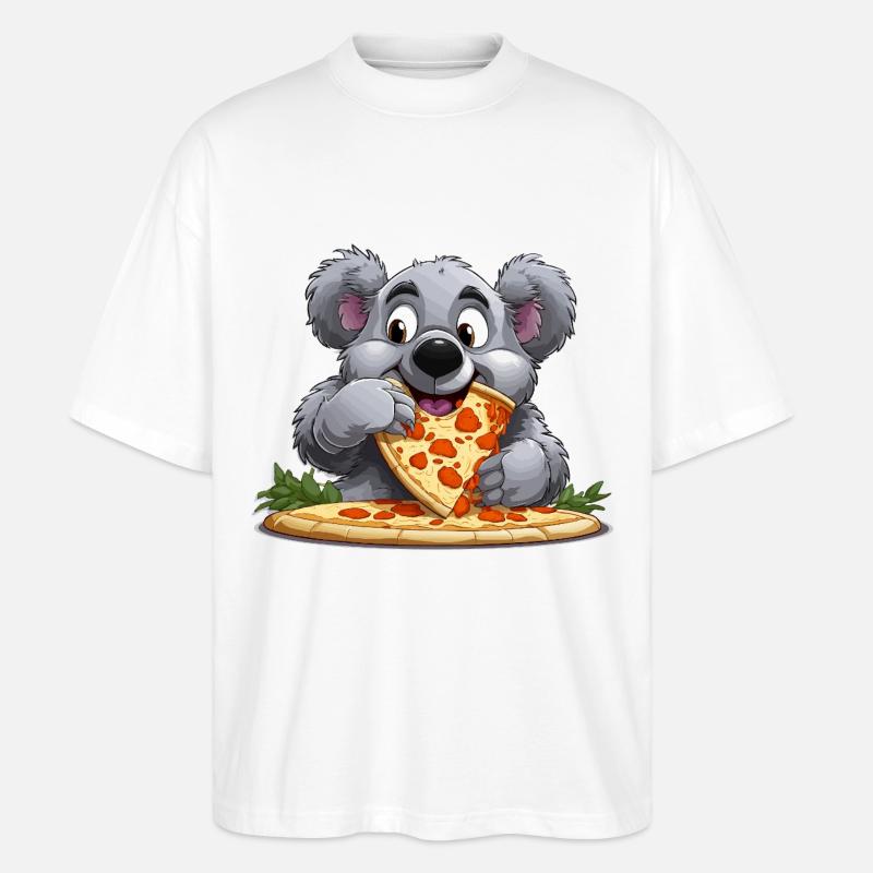 Pizza-Liebe Koala - Stanley/Stella Oversized Unisex Bio T-Shirt Blaster 2.0 - Weiß