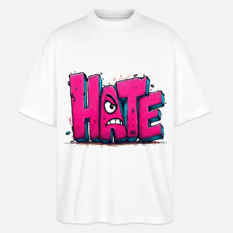 Hate Graffiti - Stanley/Stella Oversized Unisex Bio T-Shirt Blaster 2.0 - Weiß