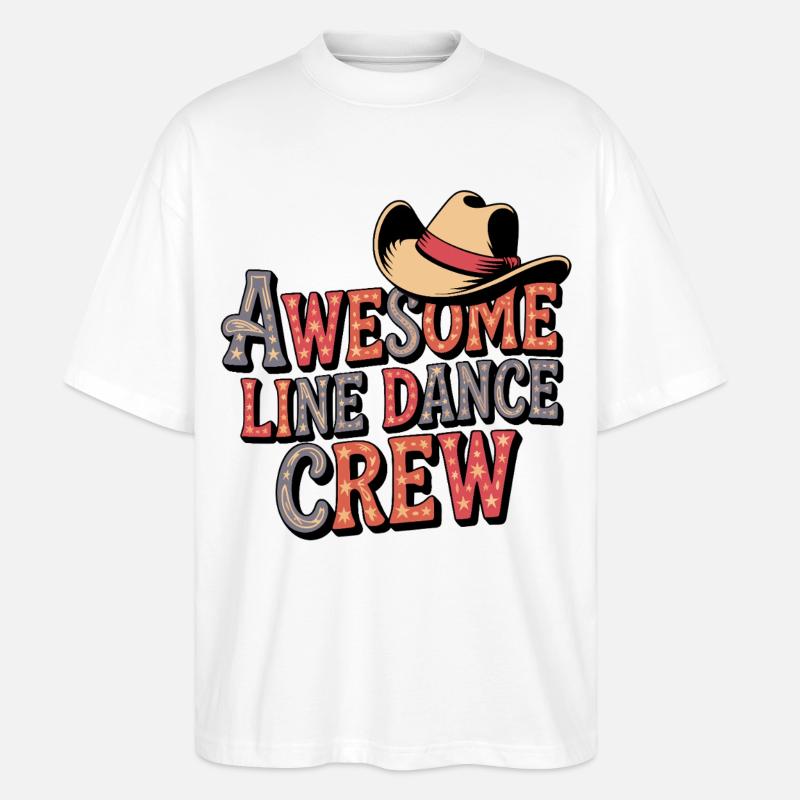 Awesome Line Dance Crew - Stanley/Stella Oversized Unisex Bio T-Shirt Blaster 2.0 - Weiß