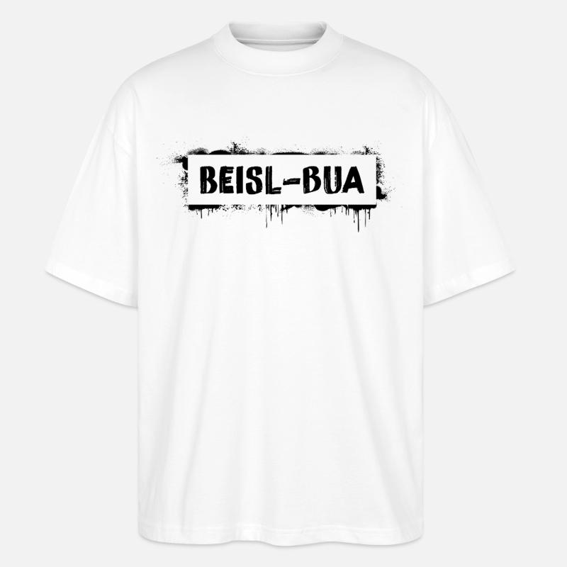 Beisl-Bua – Dicton culte du dialecte viennois - T-shirt bio Blaster 2.0 coupe oversize Stanley/Stella Unisexe - blanc
