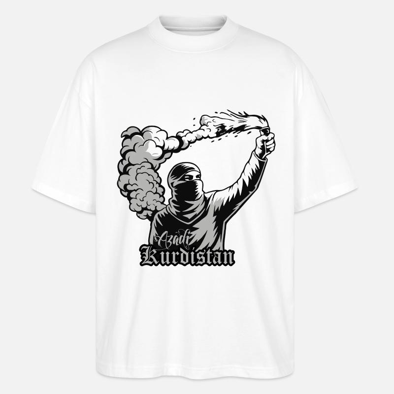 Kurdistan Azadi - Stanley/Stella Oversized Unisex Bio T-Shirt Blaster 2.0 - Weiß