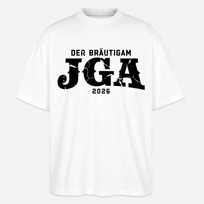 Der Bräutigam JGA 2026 Junggesellenabschied - Stanley/Stella Oversized Unisex Bio T-Shirt Blaster 2.0 - Weiß