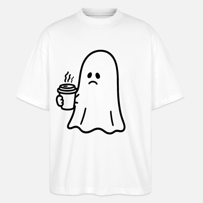 Geist Kaffee Halloween Süßes oder Saures - Stanley/Stella Oversized Unisex Bio T-Shirt Blaster 2.0 - Weiß