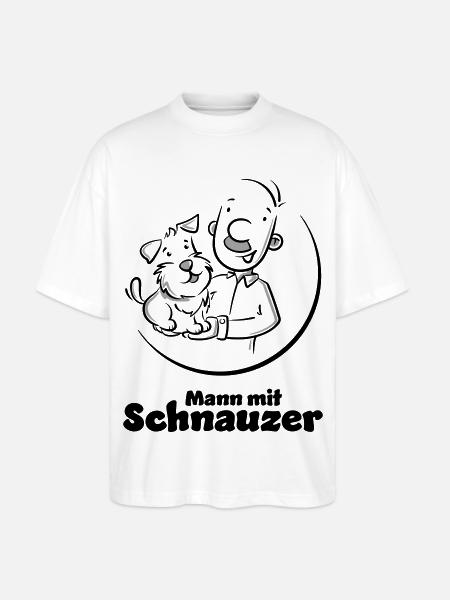 Mann mit Schnauzer (Oberlippenbart) - Stanley/Stella Oversized Unisex Bio T-Shirt Blaster 2.0 - Weiß