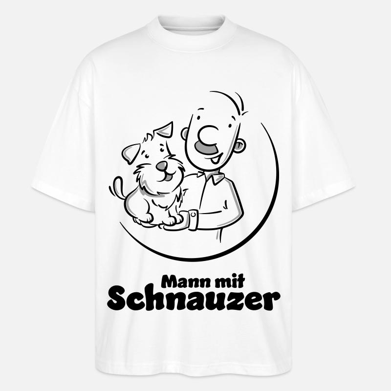Mann mit Schnauzer (Oberlippenbart) - Stanley/Stella Oversized Unisex Bio T-Shirt Blaster 2.0 - Weiß