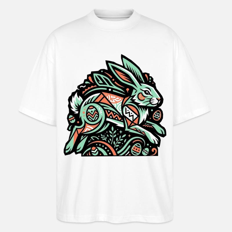 Easter Bunny Easter Bunny Eggs - Stanley/Stella Oversized Unisex Organic T-shirt Blaster 2.0 - white