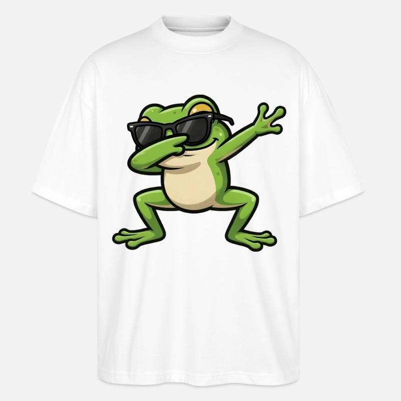 Dabbing Frog - Stanley/Stella Oversized Unisex Organic T-shirt Blaster 2.0 - white