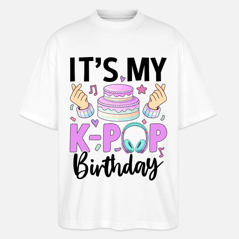 C’est mon anniversaire de K Pop - T-shirt bio Blaster 2.0 coupe oversize Stanley/Stella Unisexe - blanc