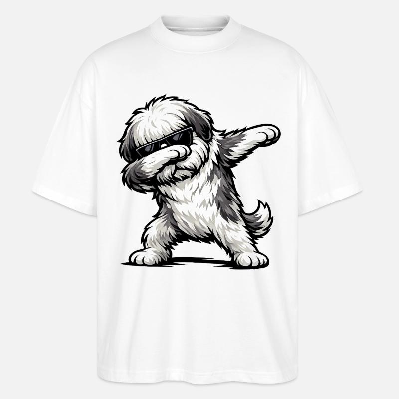 Taponage de la queue bobtail - T-shirt bio Blaster 2.0 coupe oversize Stanley/Stella Unisexe - blanc
