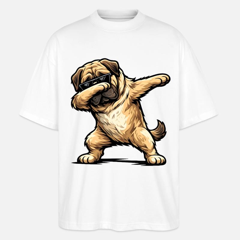 Mastiff en forme de dab - T-shirt bio Blaster 2.0 coupe oversize Stanley/Stella Unisexe - blanc