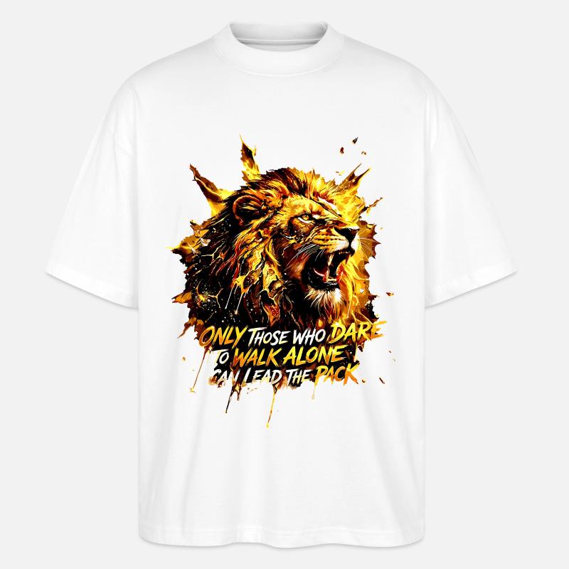 Löwe Lead The Pack Motivation - Stanley/Stella Oversized Unisex Bio T-Shirt Blaster 2.0 - Weiß