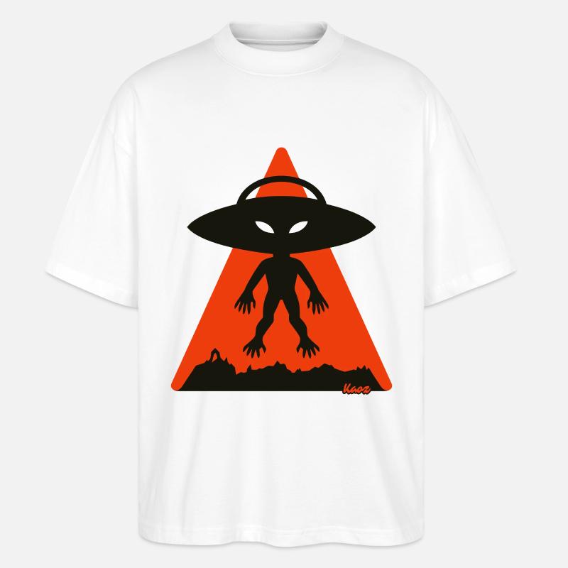 Alien Shadow Under Orange Triangle - Stanley/Stella Oversized Unisex Organic T-shirt Blaster 2.0 - white
