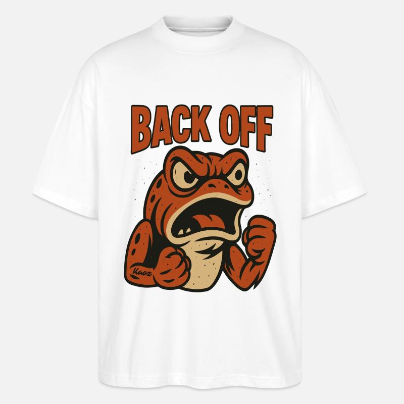 Reculez Angry Frog Patch - T-shirt bio Blaster 2.0 coupe oversize Stanley/Stella Unisexe - blanc