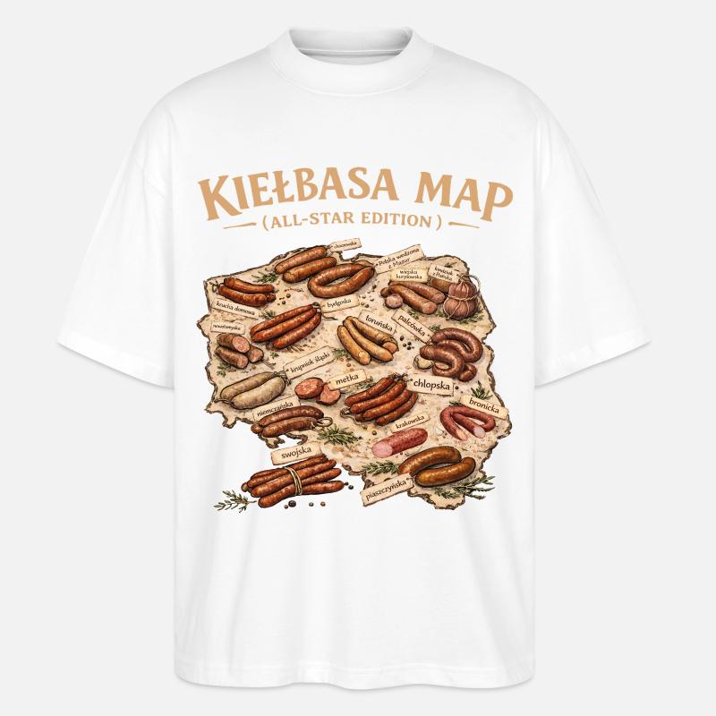 Kielbasa Map All Star Edition - Stanley/Stella Oversized Unisex Bio T-Shirt Blaster 2.0 - Weiß
