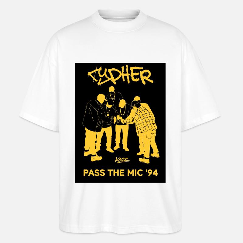 Pass the Mic '94 – Cercle - T-shirt bio Blaster 2.0 coupe oversize Stanley/Stella Unisexe - blanc