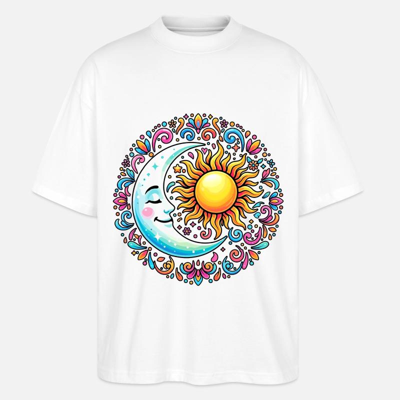 Litha Pagan Solstice d’été Midsommar - T-shirt bio Blaster 2.0 coupe oversize Stanley/Stella Unisexe - blanc