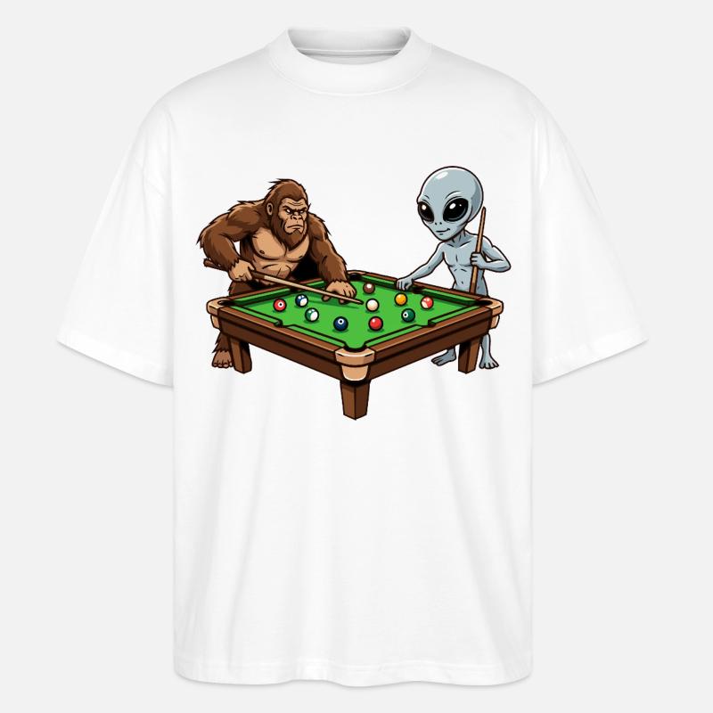 Billard Profi Design – Snooker & Pool Billard - Stanley/Stella Oversized Unisex Bio T-Shirt Blaster 2.0 - Weiß