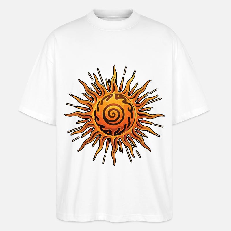 Litha Pagan Solstice d’été Midsommar - T-shirt bio Blaster 2.0 coupe oversize Stanley/Stella Unisexe - blanc