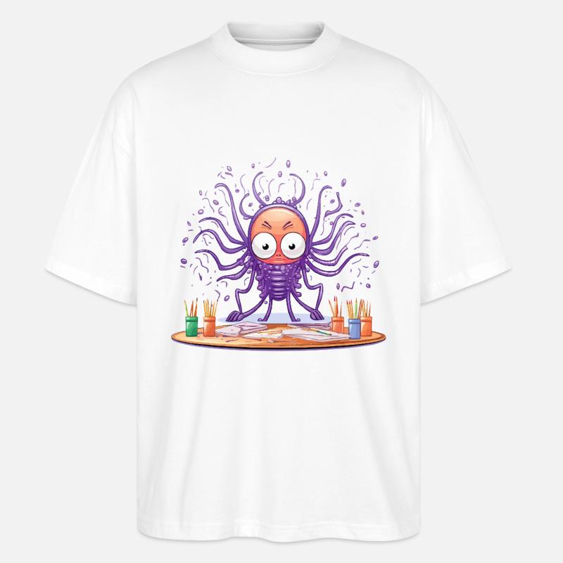 Creative Ink Octopus - T-shirt bio Blaster 2.0 coupe oversize Stanley/Stella Unisexe - blanc