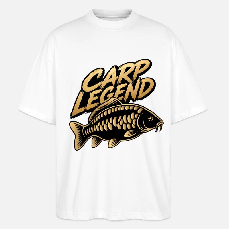 Conception de pêcheur Carp Legend - T-shirt bio Blaster 2.0 coupe oversize Stanley/Stella Unisexe - blanc