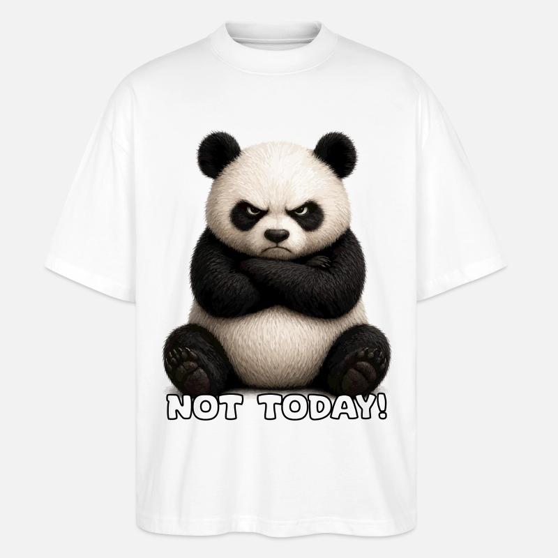 Panda Not Today Meme - Stanley/Stella Oversized Unisex Bio T-Shirt Blaster 2.0 - Weiß