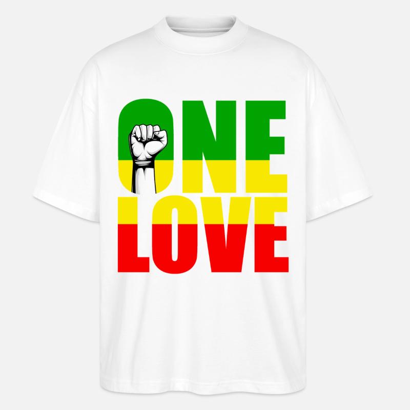 reggae - Stanley/Stella Oversized Unisex Bio T-Shirt Blaster 2.0 - Weiß
