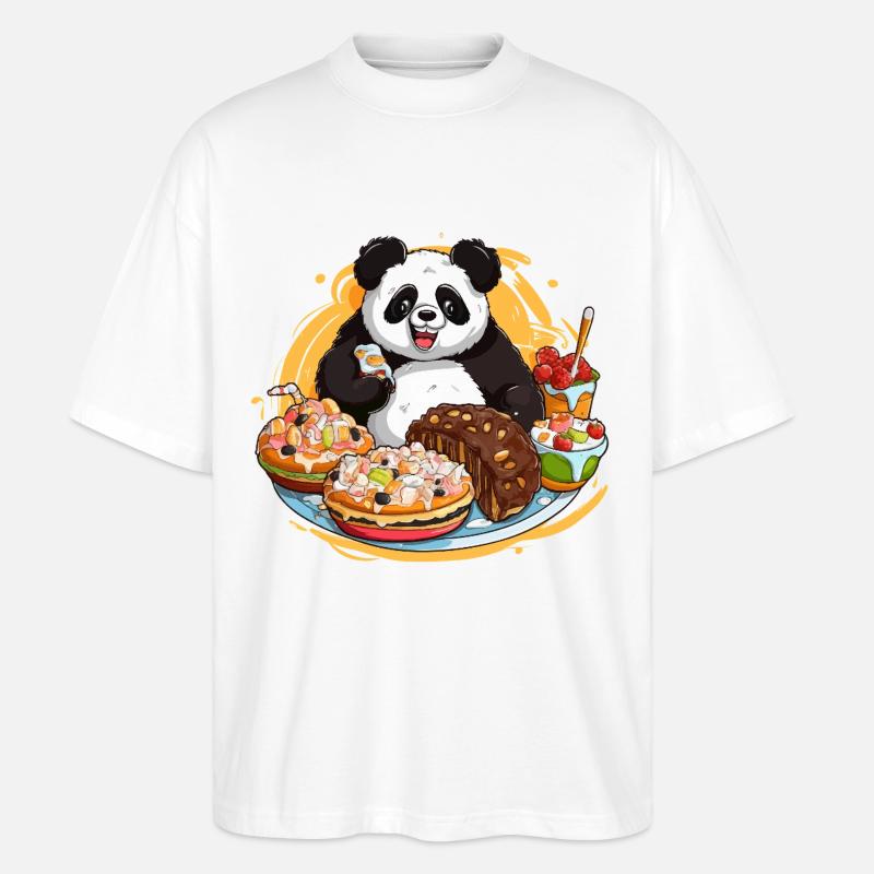 Panda Dessert Fest - Stanley/Stella Oversized Unisex Bio T-Shirt Blaster 2.0 - Weiß