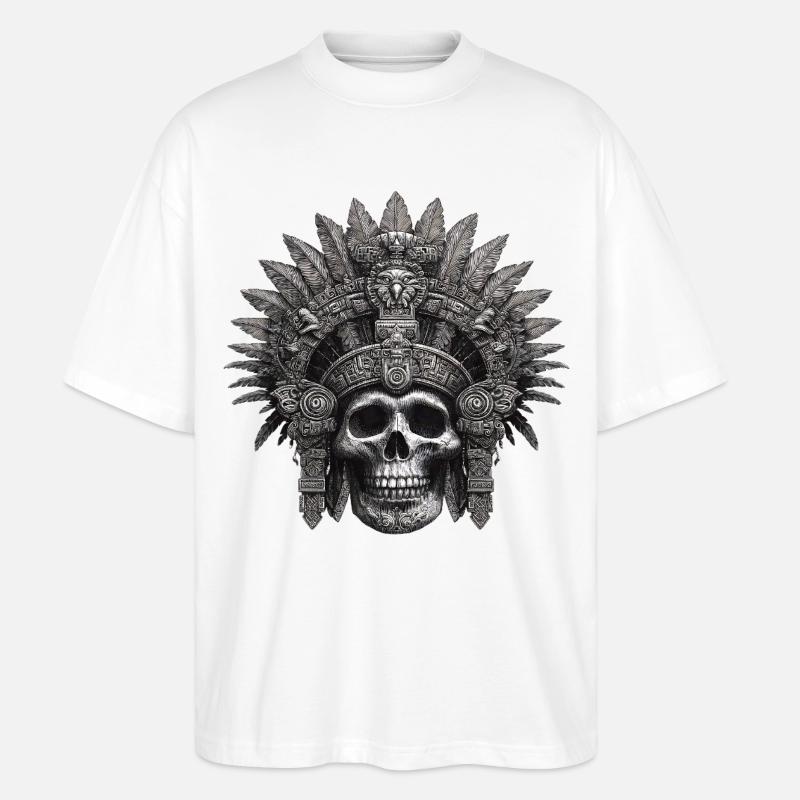 Maya Krieger Azteken Design - Stanley/Stella Oversized Unisex Bio T-Shirt Blaster 2.0 - Weiß