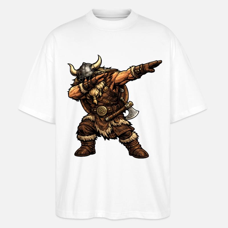 Dabbing Vikings - Stanley/Stella Oversized Unisex Organic T-shirt Blaster 2.0 - white