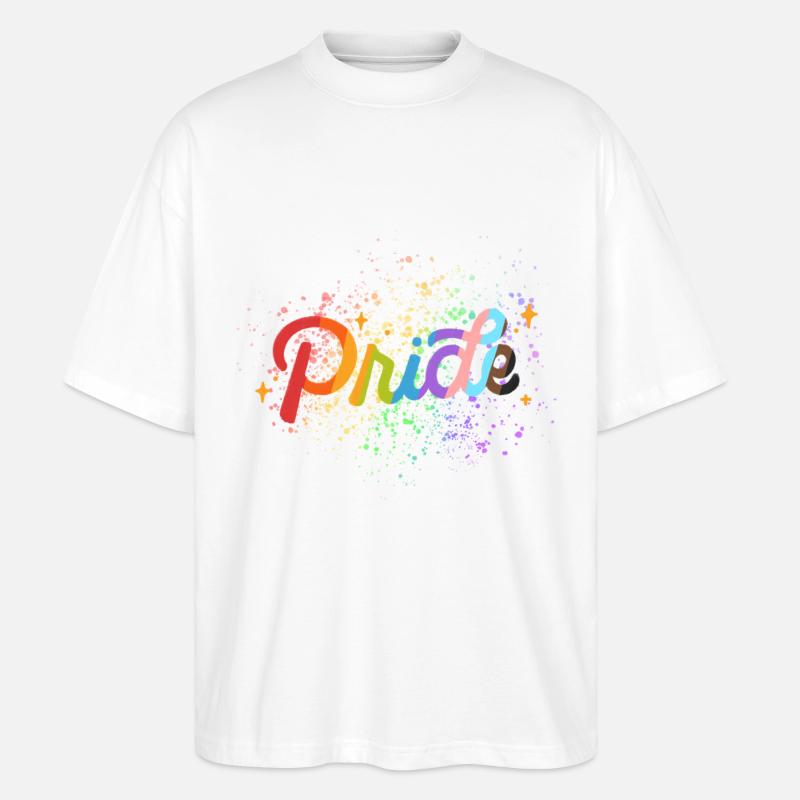 Pridemix Paint Splash - Stanley/Stella Oversized Unisex Organic T-shirt Blaster 2.0 - white