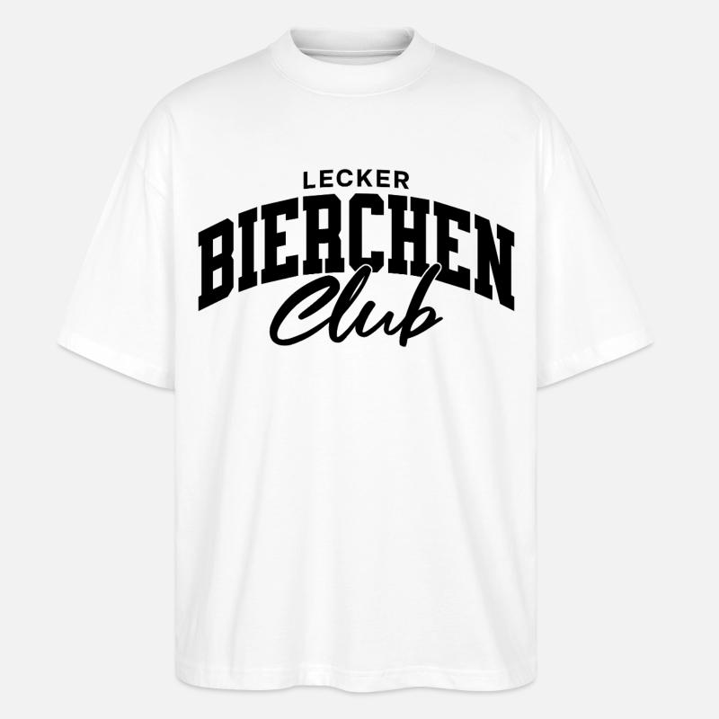 Lecker Bierchen Club - Stanley/Stella Oversized Unisex Bio T-Shirt Blaster 2.0 - Weiß
