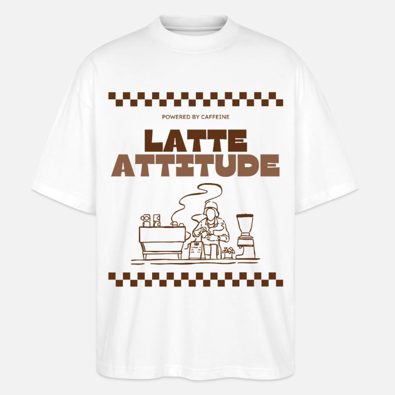 Latte Attitude - Stanley/Stella Oversized Unisex Bio T-Shirt Blaster 2.0 - Weiß