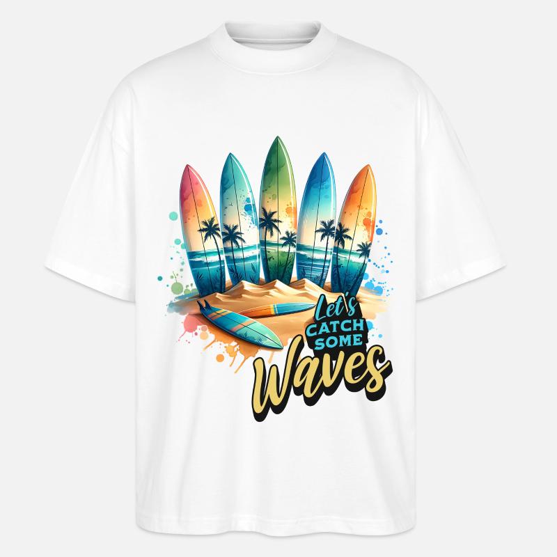 Prenons quelques vagues - T-shirt bio Blaster 2.0 coupe oversize Stanley/Stella Unisexe - blanc