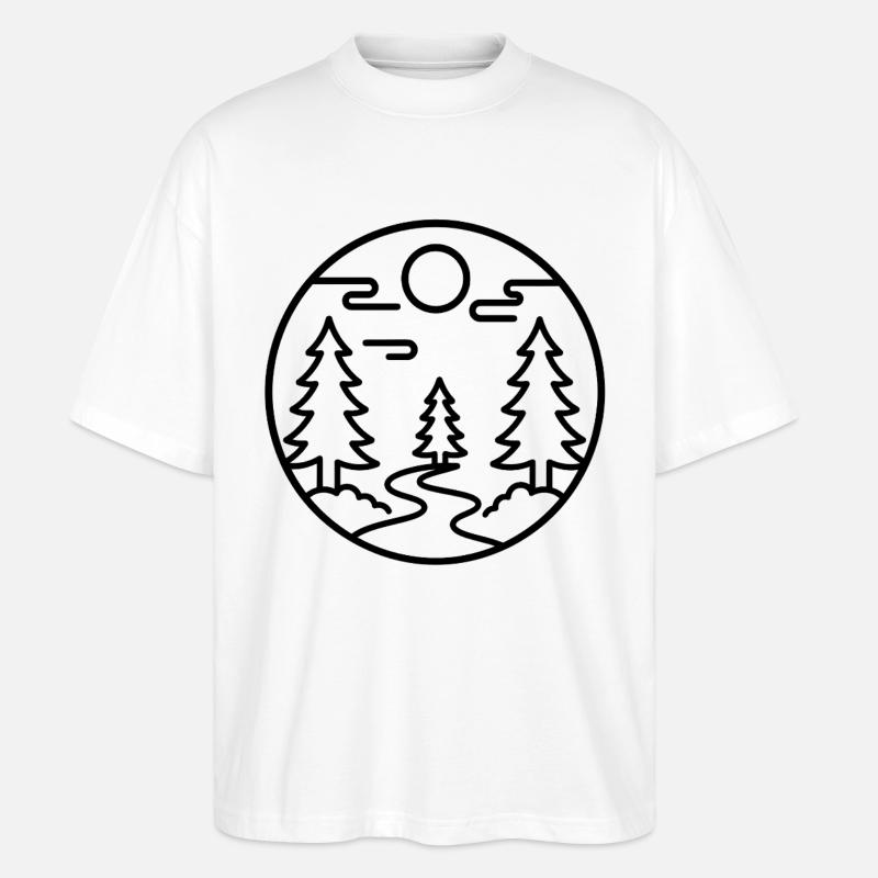 Moonforest Path Silhouette - Stanley/Stella Oversized Unisex Organic T-shirt Blaster 2.0 - white