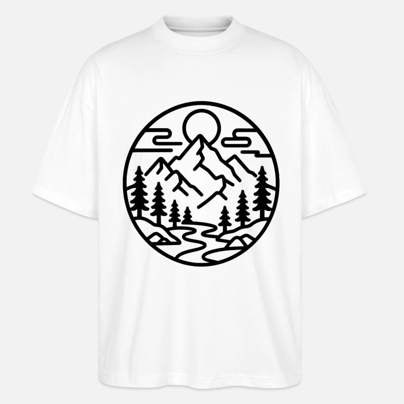 Mountain Forest Emblem - Stanley/Stella Oversized Unisex Organic T-shirt Blaster 2.0 - white