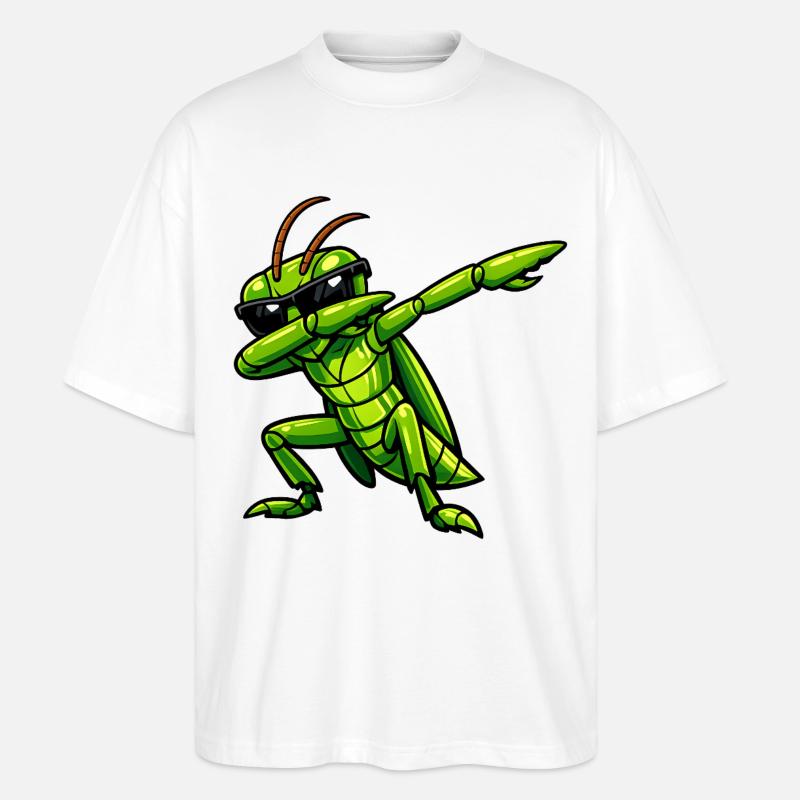 Dabbing Grasshopper - Stanley/Stella Oversized Unisex Organic T-shirt Blaster 2.0 - white