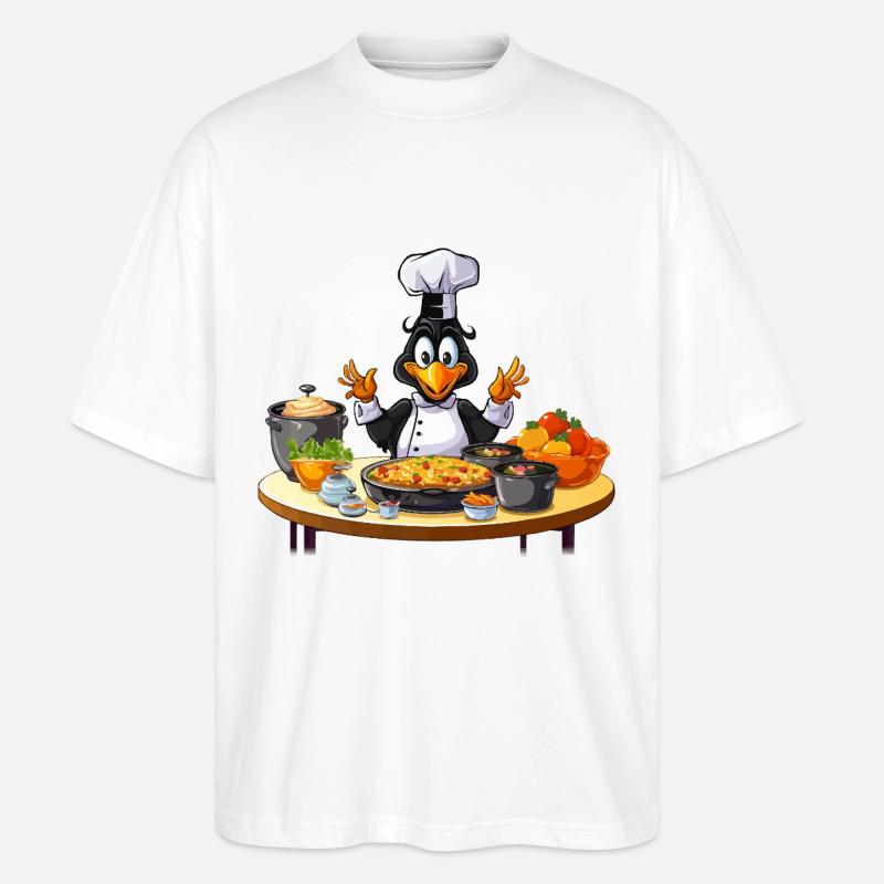 Kitchen Duck Chef Design - T-shirt bio Blaster 2.0 coupe oversize Stanley/Stella Unisexe - blanc