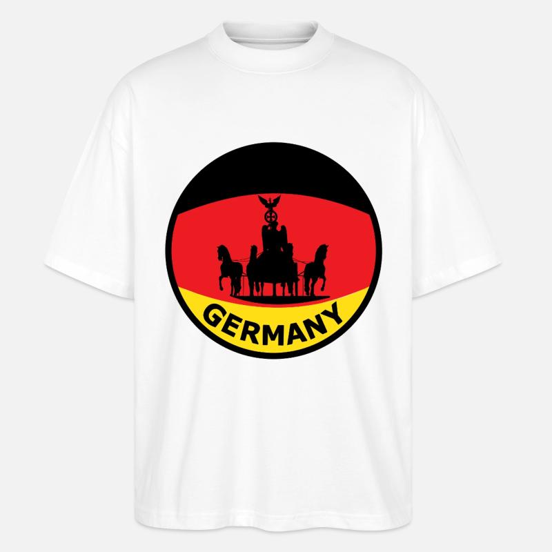 Silhouette du char du drapeau allemand - T-shirt bio Blaster 2.0 coupe oversize Stanley/Stella Unisexe - blanc