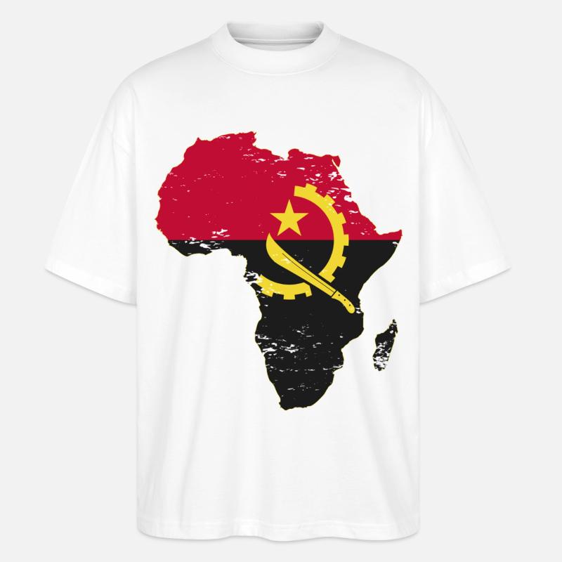 Drapeau de l’Angola Afrique - T-shirt bio Blaster 2.0 coupe oversize Stanley/Stella Unisexe - blanc