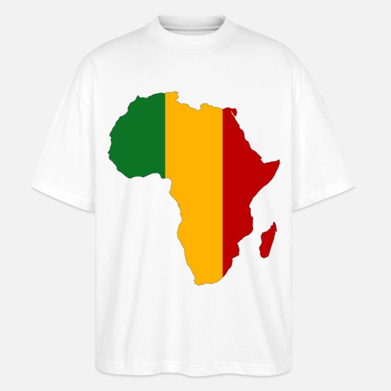 Mali Drapeau Afrique - T-shirt bio Blaster 2.0 coupe oversize Stanley/Stella Unisexe - blanc