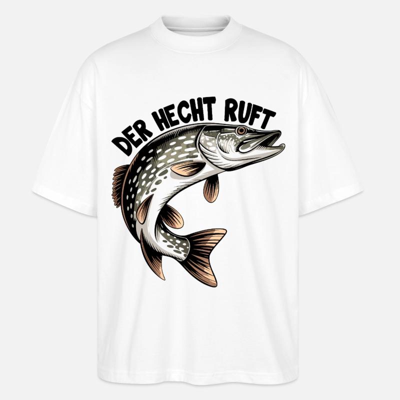 Der Hecht ruft - Stanley/Stella Oversized Unisex Bio T-Shirt Blaster 2.0 - Weiß