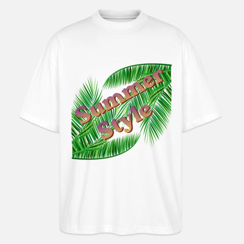 Summer Style mit Palmen - Stanley/Stella Oversized Unisex Bio T-Shirt Blaster 2.0 - Weiß