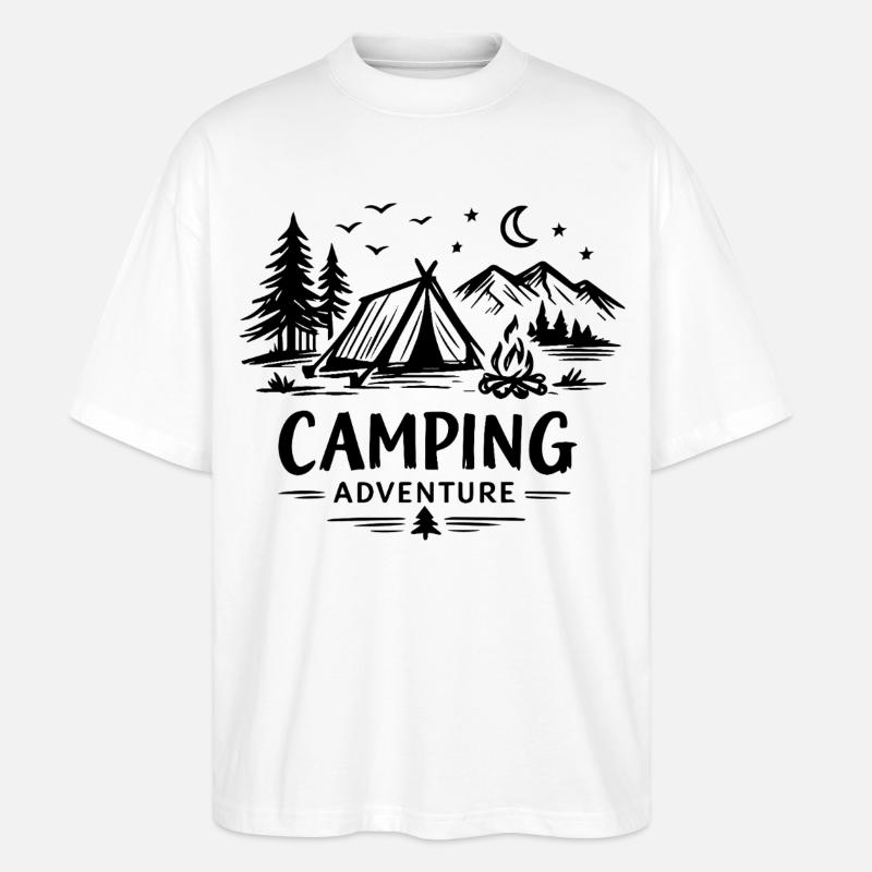 Camping Aventure - T-shirt bio Blaster 2.0 coupe oversize Stanley/Stella Unisexe - blanc