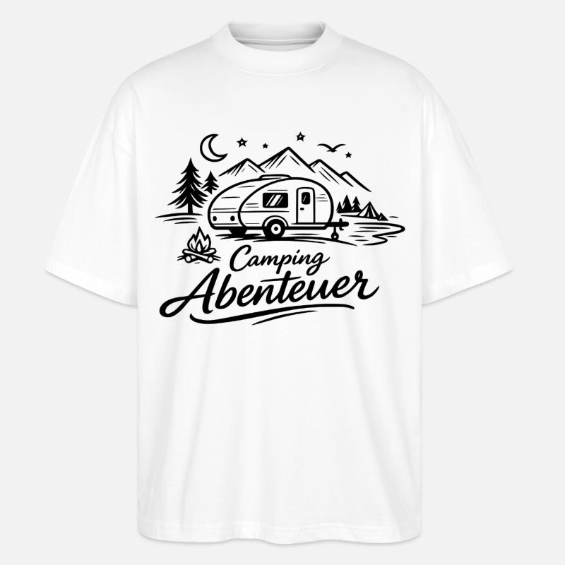 Aventure de camping - T-shirt bio Blaster 2.0 coupe oversize Stanley/Stella Unisexe - blanc